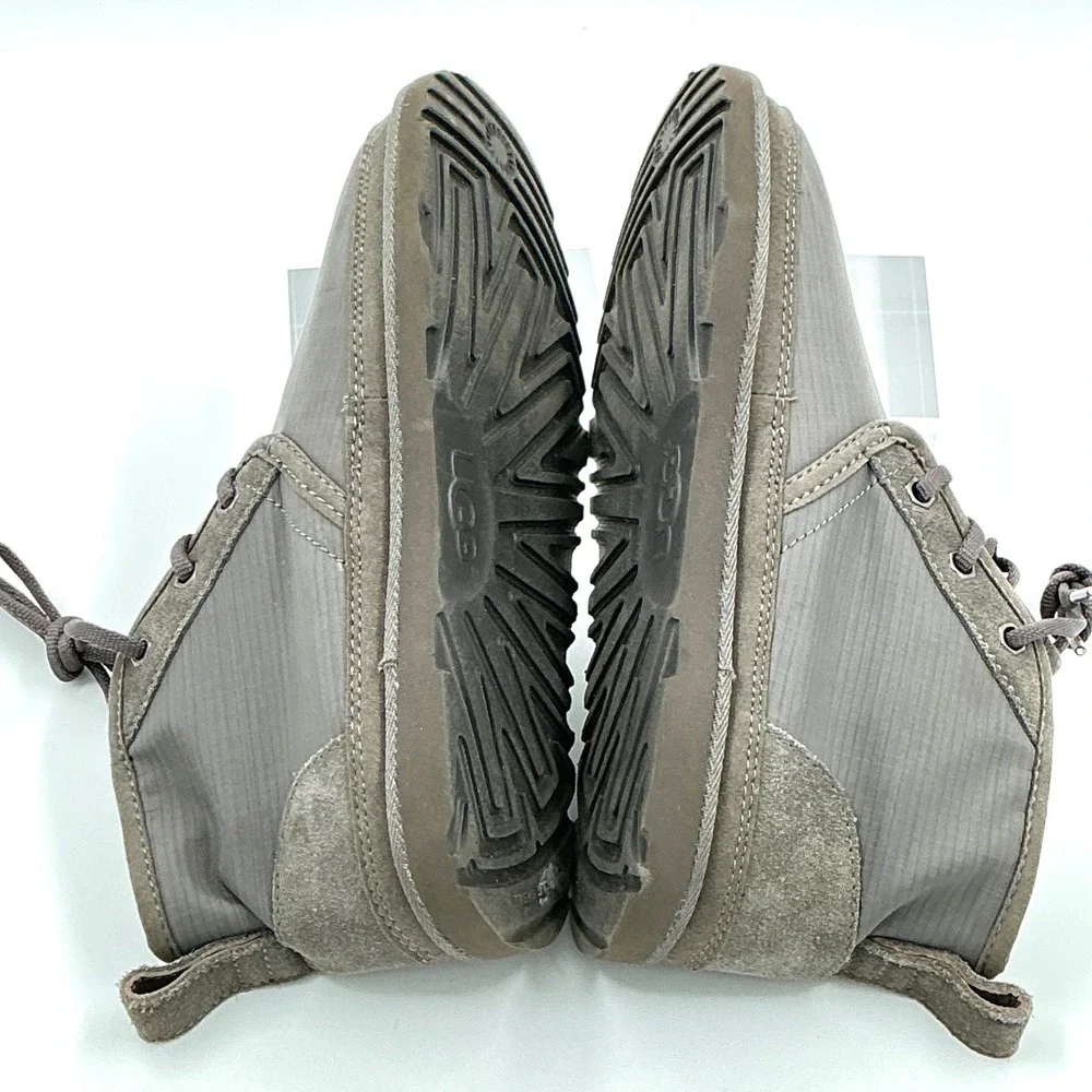 UGG Mens Size 6 Neumel Ripstop Grey Suede Lace Up Ankle Boots